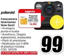 MediaWorld polaroid Fotocamera Istantanea Now Gen2 offerta