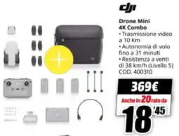 MediaWorld dji Drone Mini 4K Combo offerta