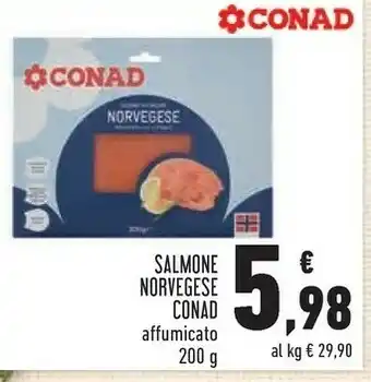 Conad City Conad - salmone affumicato norvegese 200 g(ml) offerta