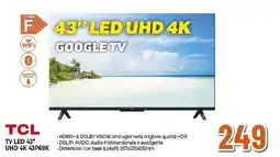 Extracoop TCL TV LED 43" UHD 4K 43P69K offerta