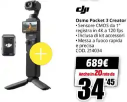 MediaWorld dji Osmo Pocket 3 Creator offerta