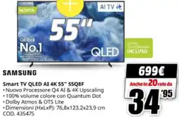 MediaWorld SAMSUNG Smart TV QLED AI 4K 55" 55Q8F offerta