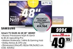 MediaWorld SAMSUNG Smart TV OLED AI 4K 48" 48S90F offerta