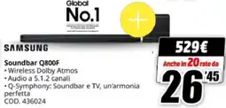 MediaWorld SAMSUNG Soundbar Q800F offerta