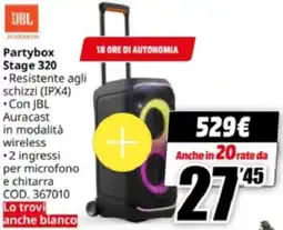 MediaWorld JBL Partybox Stage 320 offerta