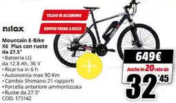 MediaWorld Nilox Mountain E-Bike X6 Plus con ruote da 27.5" offerta