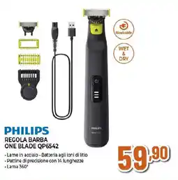 Ipercoop PHILIPS REGOLA BARBA ONE BLADE QP6542 offerta