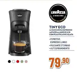 Ipercoop LAVAZZA tiny eco la macchina espresso lavazza a modo mio con plastica riciclata offerta