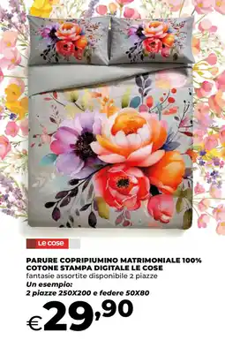 Extracoop Parure copripiumino matrimoniale 100% cotone stampa digitale LE COSE offerta
