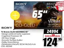 MediaWorld SONY TV Bravia OLED K65XR8M2 65" offerta