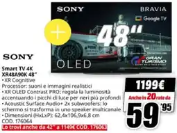 MediaWorld SONY Smart TV 4K XR48A90K 48" offerta