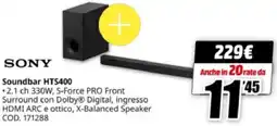 MediaWorld SONY Soundbar HTS400 offerta