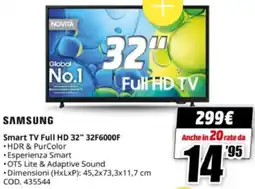 MediaWorld SAMSUNG Smart TV Full HD 32" 32F6000F offerta