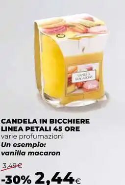 Extracoop Candela in bicchiere linea petali 45 ore offerta