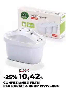 Extracoop Confezione 3 filtri per caraffa coop VIVIVERDE offerta