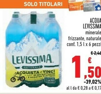 Conad City Acqua minerale naturale frizzante 1500 g(ml) offerta