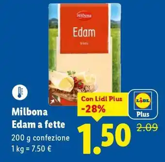 Lidl Milbona Edam a fette offerta