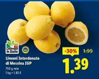 Lidl Limoni Interdonato di Messina IGP offerta