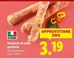 Lidl Bombette di suino gratinate offerta