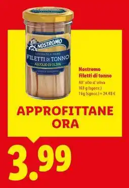 Lidl Nostromo Filetti di tonno offerta