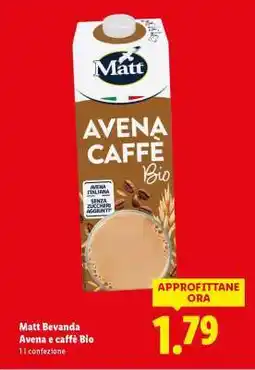 Lidl Matt Bevanda Avena e Caffè Bio offerta