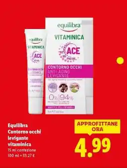 Lidl Equilibra Contorno occhi levigante vitaminica offerta