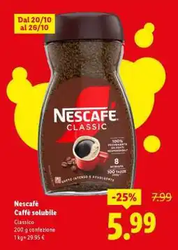 Lidl Nescafé Caffè Solubile offerta