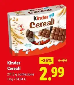 Lidl KINDER CEREALI offerta