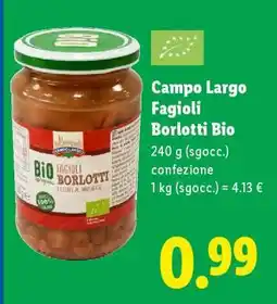 Lidl Campo Largo Fagioli Borlotti Bio offerta