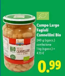 Lidl Campo Largo Fagioli Cannellini Bio offerta