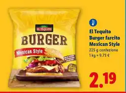 Lidl El Tequito Burger farcito Mexican Style offerta