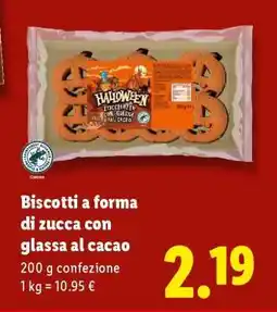Lidl Biscotti a forma di zucca con glassa al cacao offerta