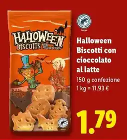 Lidl Halloween Biscotti con cioccolato al latte offerta