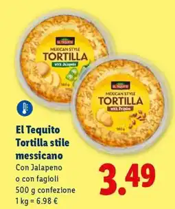 Lidl El Tequito Tortilla stile messicano offerta