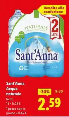 Lidl Sant'Anna ACQUA NATURALE offerta