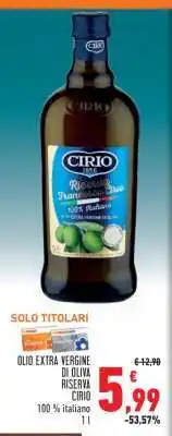Conad OLIO EXTRA VERGINE DI OLIVA RISERVA CIRIO offerta