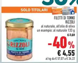 Conad Filetti di Tonno Rizzoli offerta