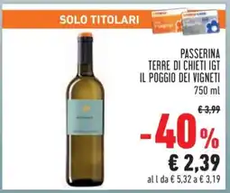 Conad Passerina Terre di Chieti IGT Il Poggio dei Vigneti offerta