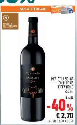 Conad Merlot Lazio IGP Colli Urbis Ciccariello offerta