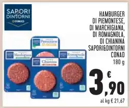 Conad Hamburger di Piemontese, di Marchigiana, di Romagnola, di Chianina offerta