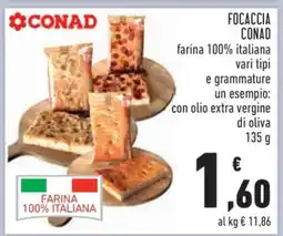Conad Focaccia Conad offerta