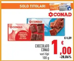 Conad Cioccolato Conad offerta