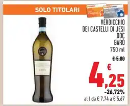 Conad VERDICCHIO DEI CASTELLI DI JESI DOC BARÒ offerta