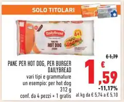 Conad PANE PER HOT DOG, PER BURGER DAILYBREAD offerta