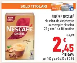 Conad GINSENG NESCAFÉ offerta