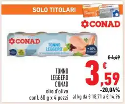 Conad TONNO LEGGERO CONAD offerta