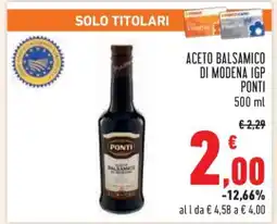 Conad Aceto Balsamico di Modena IGP Ponti offerta