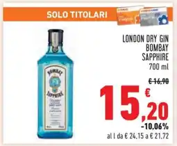 Conad London Dry Gin Bombay Sapphire offerta