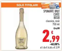 Conad SPUMANTE BRUT CUVÈE BOSIO offerta