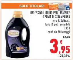 Conad Detersivo Liquido per Lavatrice Spuma di Sciampagna offerta